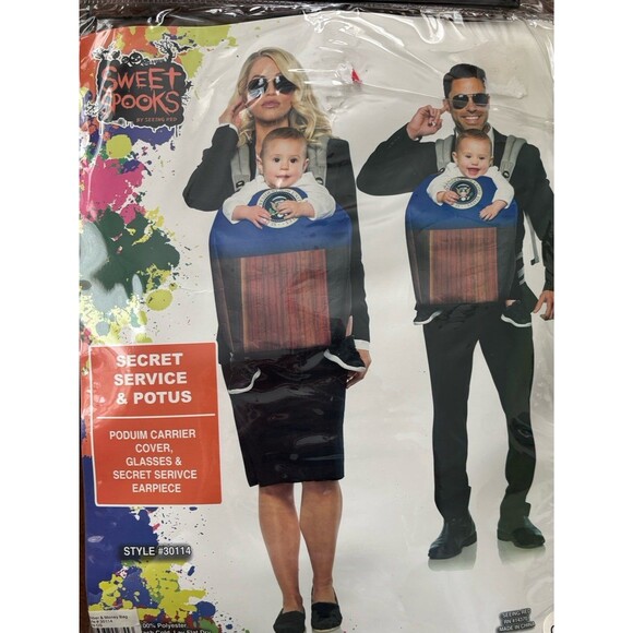 Adult's Baby And Me Secret Service POTUS Carrier Costume Accessory Kit NEW - Picture 3 of 7